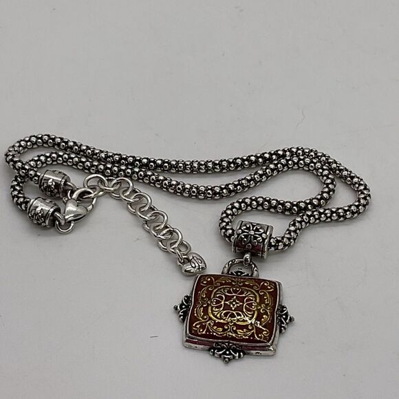 Brighton Bali Red and Gold Enameled Pendant necklace - Picture 4 of 6